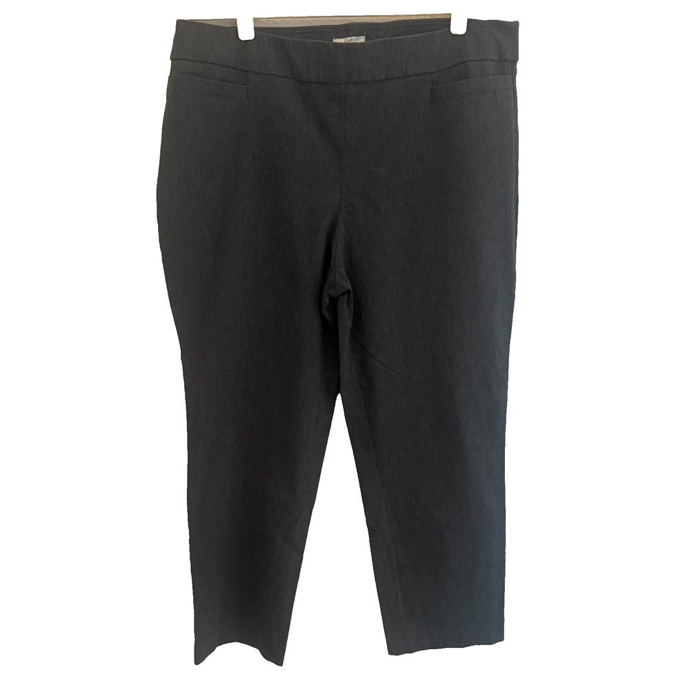 Croft & Barrow Pull On Dress Pants Dark Gray Stretch Workwear Travel 18 Short
